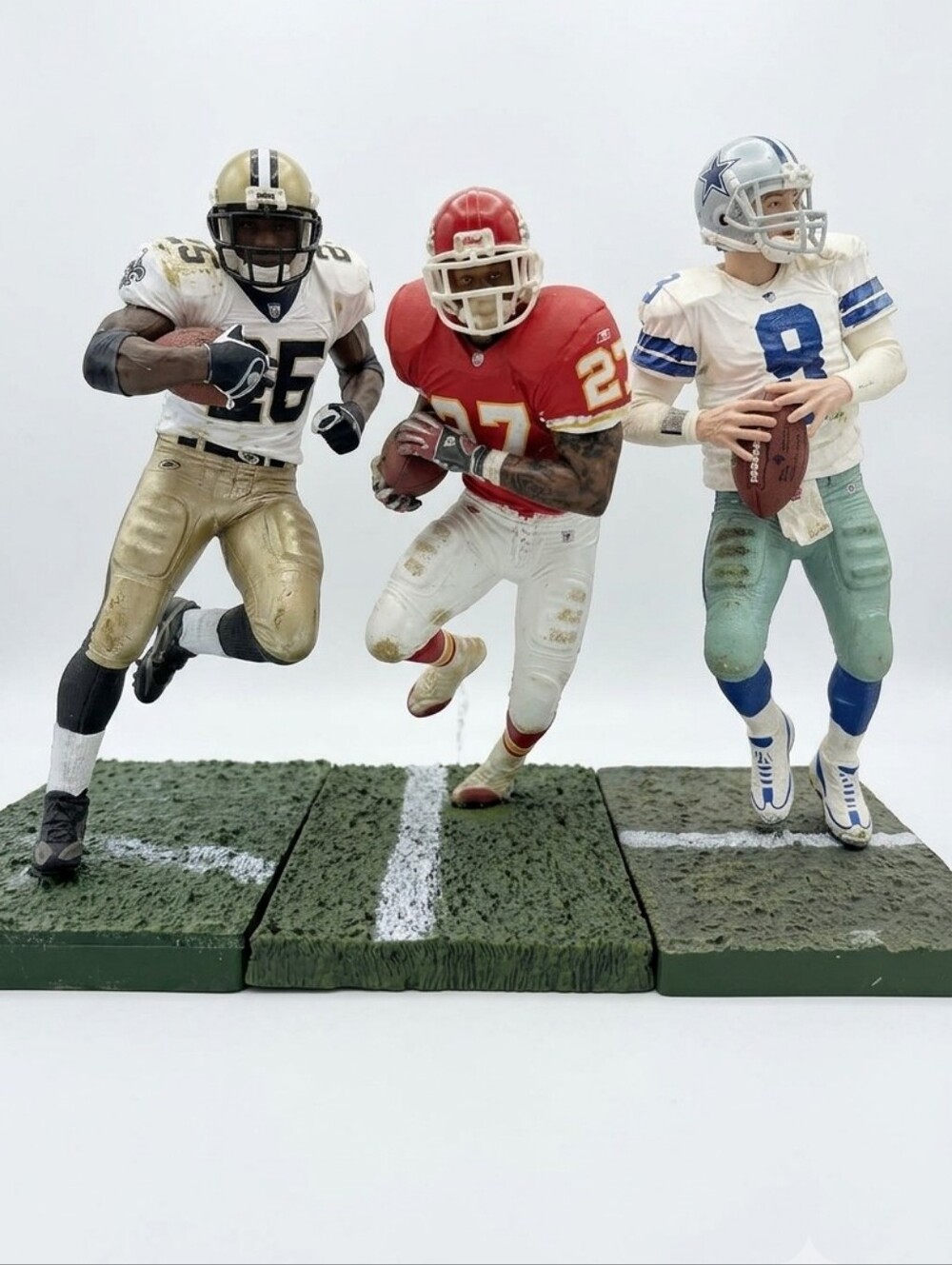 Vintage McFarlane NFL SportsPicks Figures Lot - Bush, Romo & Johnson